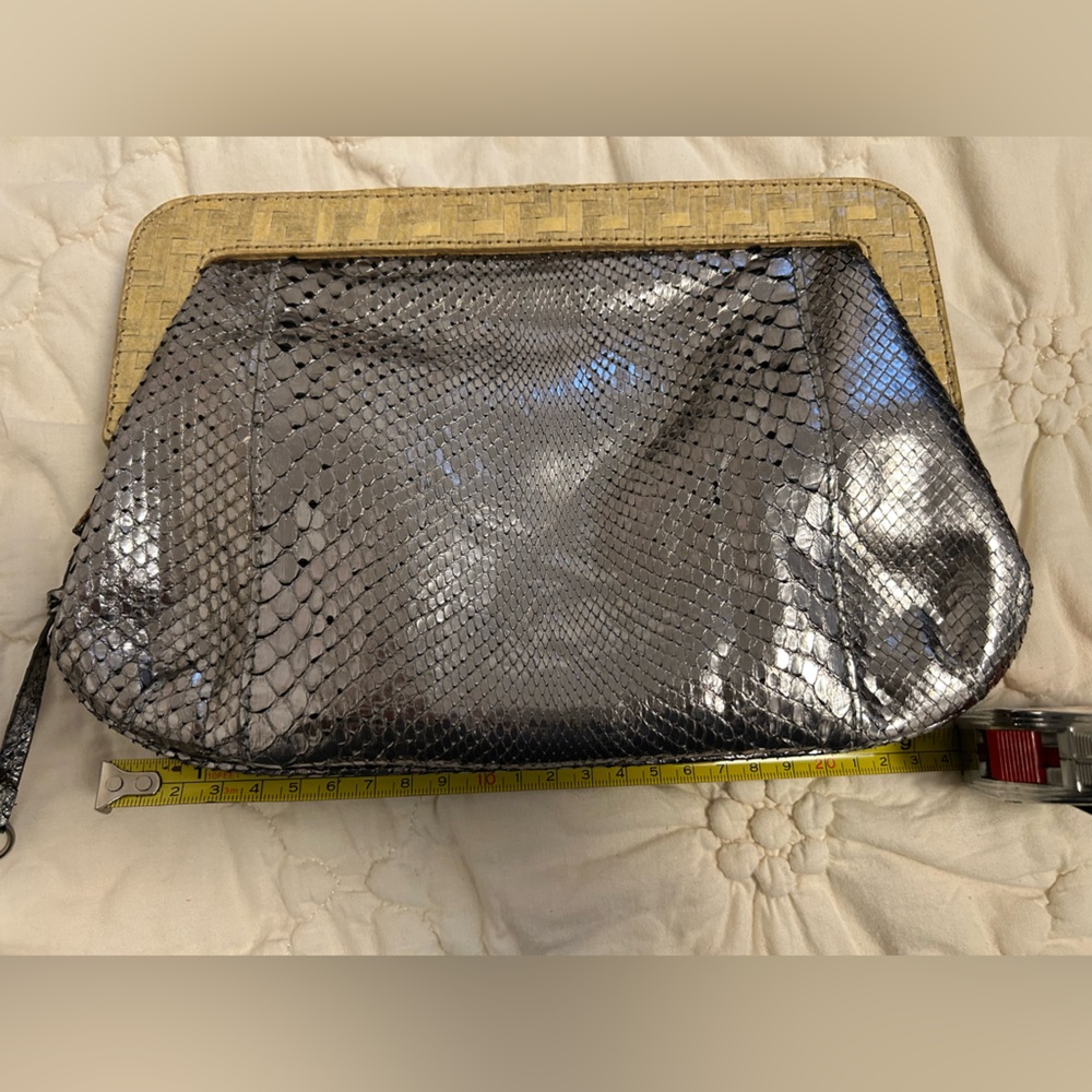 J. Crew Collection Unique Embossed Leather Clutch - image 5